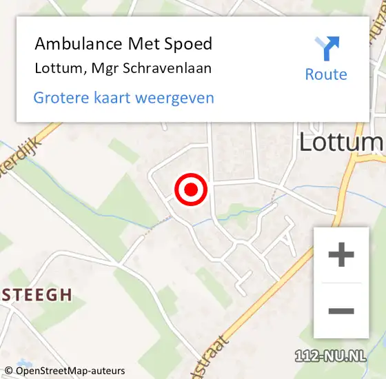 Locatie op kaart van de 112 melding: Ambulance Met Spoed Naar Lottum, Mgr Schravenlaan op 20 november 2014 03:22