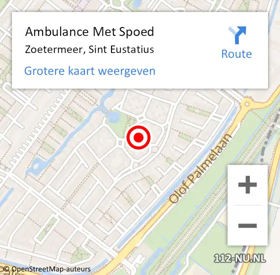 Locatie op kaart van de 112 melding: Ambulance Met Spoed Naar Zoetermeer, Sint Eustatius op 20 november 2014 06:04