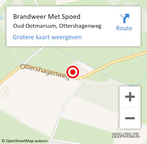 Locatie op kaart van de 112 melding: Brandweer Met Spoed Naar Oud Ootmarsum, Ottershagenweg op 21 oktober 2013 17:10