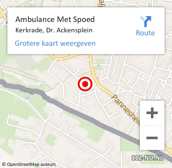 Locatie op kaart van de 112 melding: Ambulance Met Spoed Naar Kerkrade, Dr. Ackensplein op 20 november 2014 06:42