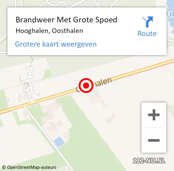 Locatie op kaart van de 112 melding: Brandweer Met Grote Spoed Naar Hooghalen, Oosthalen op 20 november 2014 07:26