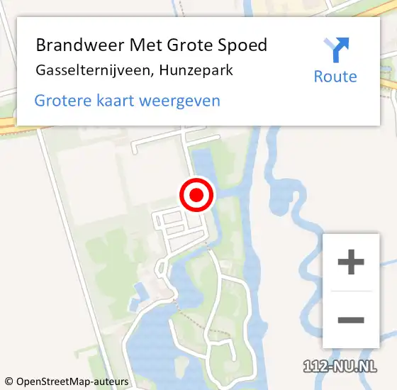 Locatie op kaart van de 112 melding: Brandweer Met Grote Spoed Naar Gasselternijveen, Hunzepark op 21 oktober 2013 17:18