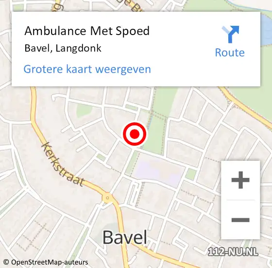 Locatie op kaart van de 112 melding: Ambulance Met Spoed Naar Bavel, Langdonk op 20 november 2014 11:46