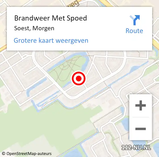 Locatie op kaart van de 112 melding: Brandweer Met Spoed Naar Soest, Morgen op 20 november 2014 11:47