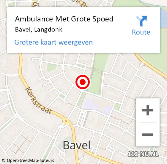 Locatie op kaart van de 112 melding: Ambulance Met Grote Spoed Naar Bavel, Langdonk op 20 november 2014 11:49