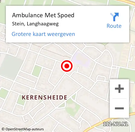 Locatie op kaart van de 112 melding: Ambulance Met Spoed Naar Stein, Langhaagweg op 20 november 2014 12:17