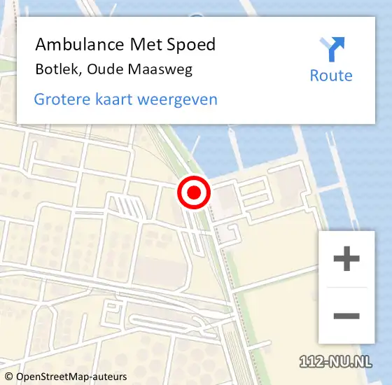 Locatie op kaart van de 112 melding: Ambulance Met Spoed Naar Botlek, Oude Maasweg op 20 november 2014 12:40