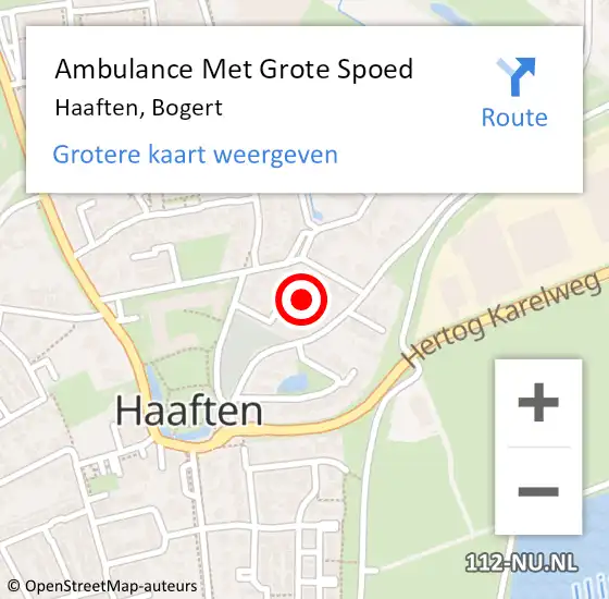 Locatie op kaart van de 112 melding: Ambulance Met Grote Spoed Naar Haaften, Bogert op 21 oktober 2013 17:53