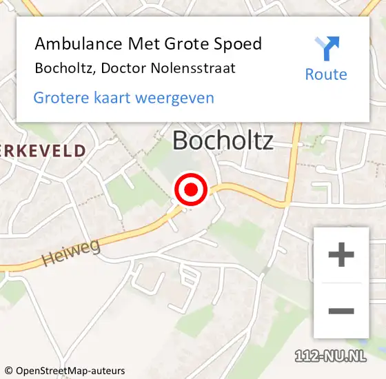 Locatie op kaart van de 112 melding: Ambulance Met Grote Spoed Naar Bocholtz, Doctor Nolensstraat op 20 november 2014 13:19