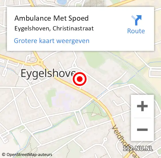 Locatie op kaart van de 112 melding: Ambulance Met Spoed Naar Eygelshoven, Christinastraat op 20 november 2014 13:24