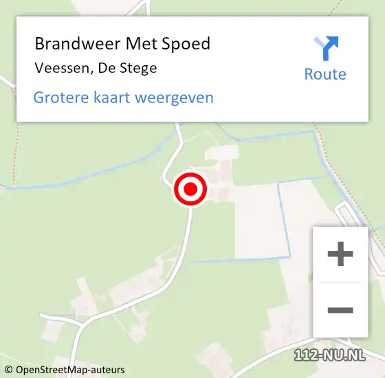 Locatie op kaart van de 112 melding: Brandweer Met Spoed Naar Veessen, De Stege op 20 november 2014 13:38