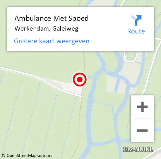 Locatie op kaart van de 112 melding: Ambulance Met Spoed Naar Werkendam, Galeiweg op 20 november 2014 14:45