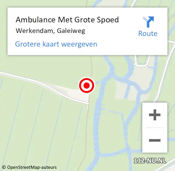 Locatie op kaart van de 112 melding: Ambulance Met Grote Spoed Naar Werkendam, Galeiweg op 20 november 2014 14:47