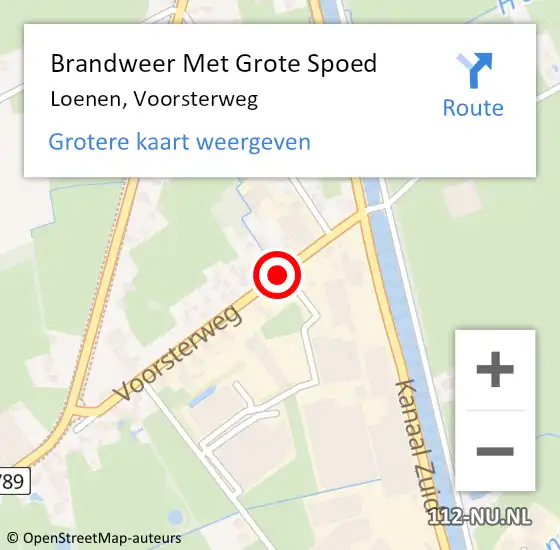 Locatie op kaart van de 112 melding: Brandweer Met Grote Spoed Naar Loenen, Voorsterweg op 20 november 2014 15:13