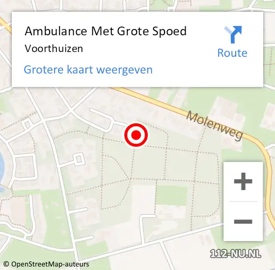 Locatie op kaart van de 112 melding: Ambulance Met Grote Spoed Naar Voorthuizen op 15 juni 2025 21:57
