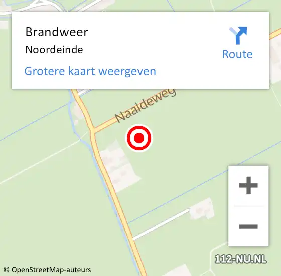 Locatie op kaart van de 112 melding: Brandweer Noordeinde op 21 oktober 2013 18:01