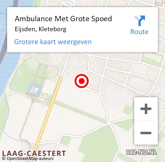 Locatie op kaart van de 112 melding: Ambulance Met Grote Spoed Naar Eijsden, Kleteborg op 20 november 2014 16:17