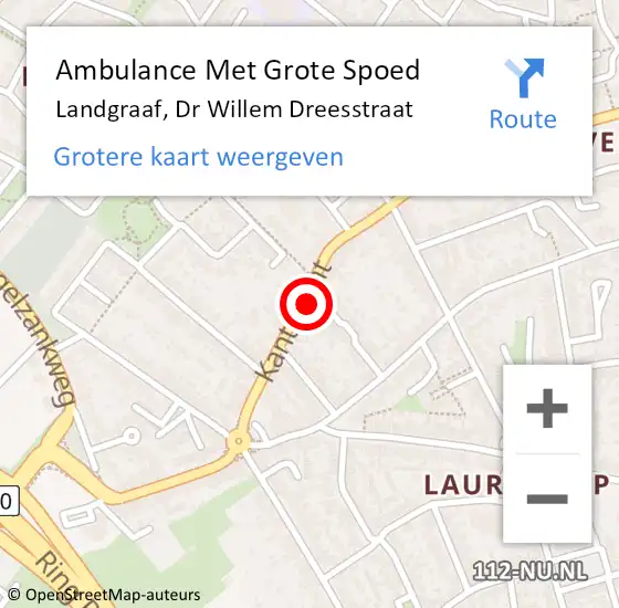 Locatie op kaart van de 112 melding: Ambulance Met Grote Spoed Naar Landgraaf, Dr Willem Dreesstraat op 20 november 2014 16:21