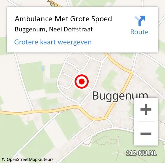 Locatie op kaart van de 112 melding: Ambulance Met Grote Spoed Naar Buggenum, Neel Doffstraat op 20 november 2014 18:20