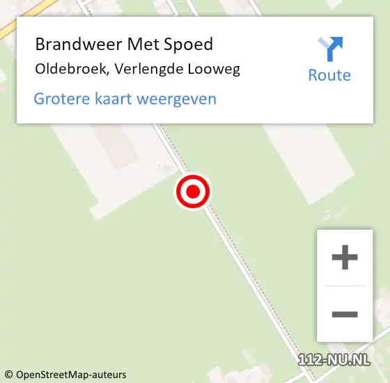 Locatie op kaart van de 112 melding: Brandweer Met Spoed Naar Oldebroek, Verlengde Looweg op 20 november 2014 18:35