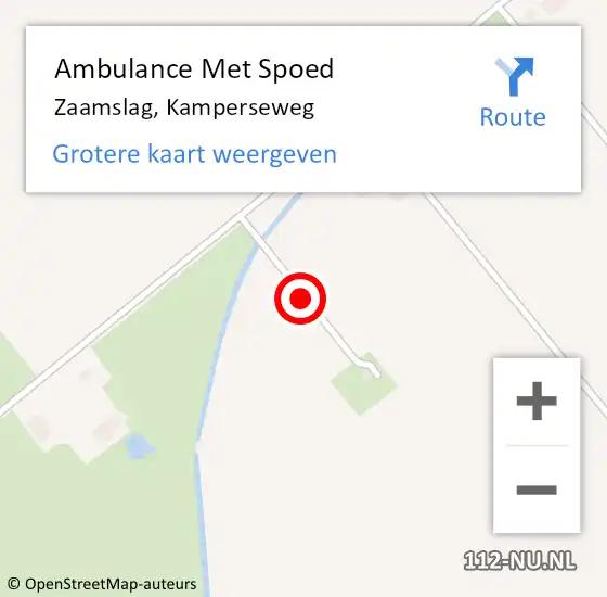 Locatie op kaart van de 112 melding: Ambulance Met Spoed Naar Zaamslag, Kamperseweg op 20 november 2014 18:36