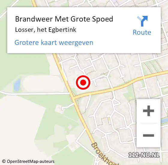 Locatie op kaart van de 112 melding: Brandweer Met Grote Spoed Naar Losser, het Egbertink op 20 november 2014 18:41