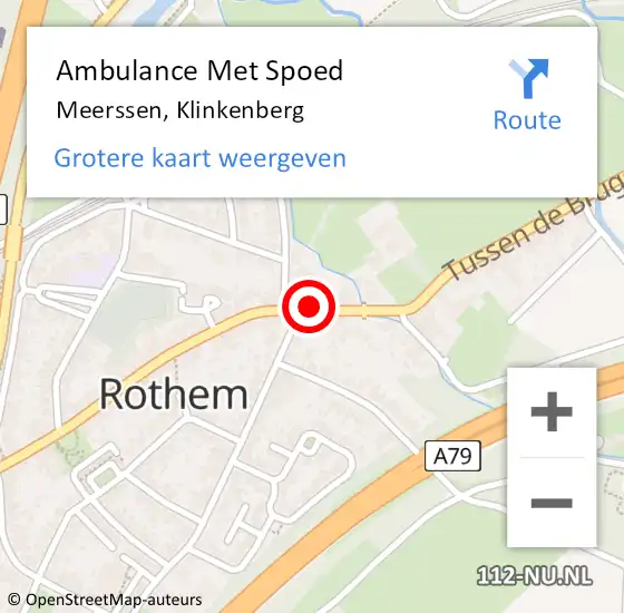 Locatie op kaart van de 112 melding: Ambulance Met Spoed Naar Meerssen, Klinkenberg op 20 november 2014 19:50