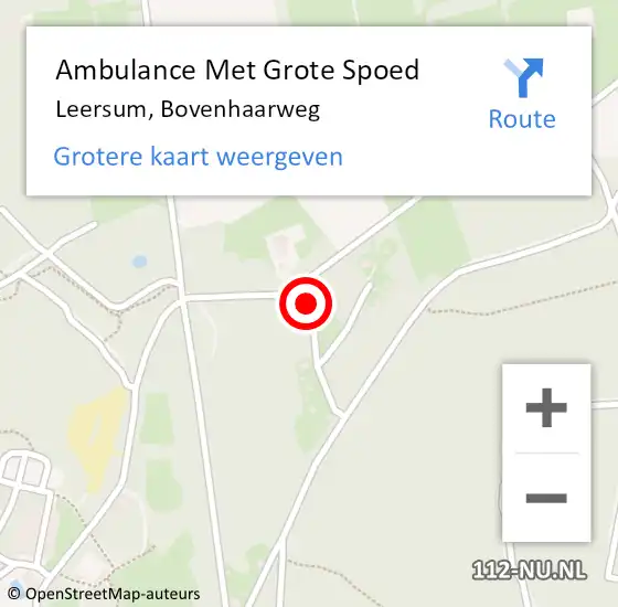 Locatie op kaart van de 112 melding: Ambulance Met Grote Spoed Naar Leersum, Bovenhaarweg op 20 november 2014 21:26