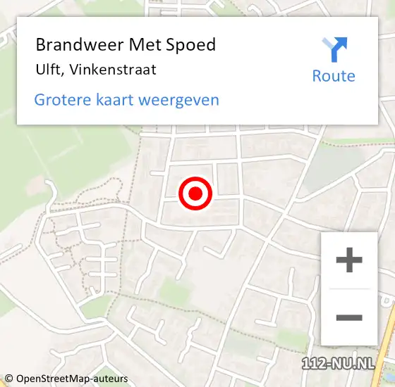 Locatie op kaart van de 112 melding: Brandweer Met Spoed Naar Ulft, Vinkenstraat op 20 november 2014 21:44
