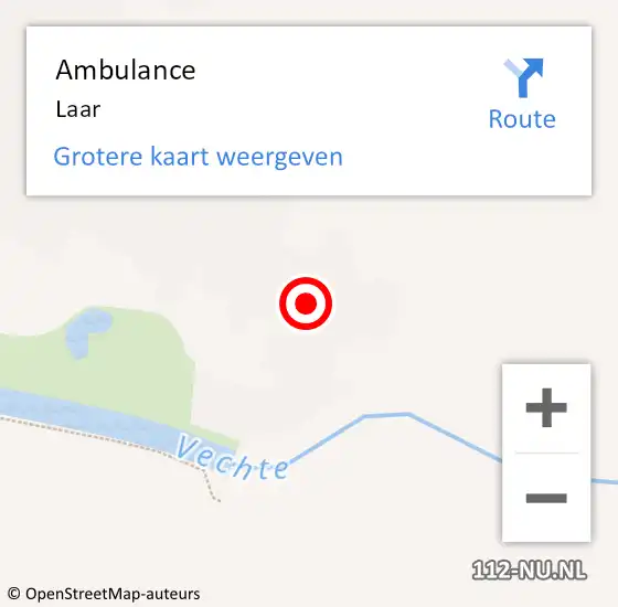 Locatie op kaart van de 112 melding: Ambulance Laar op 21 oktober 2013 18:24