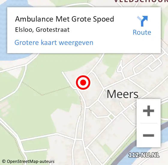 Locatie op kaart van de 112 melding: Ambulance Met Grote Spoed Naar Elsloo, Grotestraat op 21 november 2014 03:46