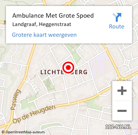 Locatie op kaart van de 112 melding: Ambulance Met Grote Spoed Naar Landgraaf, Heggenstraat op 21 november 2014 04:43