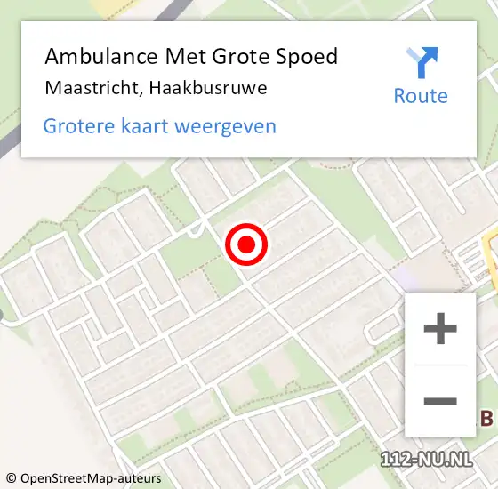 Locatie op kaart van de 112 melding: Ambulance Met Grote Spoed Naar Maastricht, Haakbusruwe op 21 november 2014 07:08