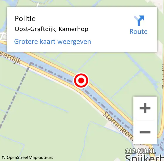 Locatie op kaart van de 112 melding: Politie Oost-Graftdijk, Kamerhop op 21 november 2014 08:00
