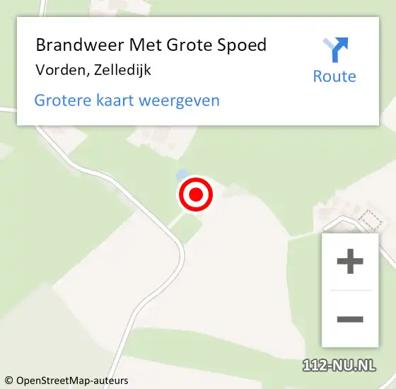 Locatie op kaart van de 112 melding: Brandweer Met Grote Spoed Naar Vorden, Zelledijk op 21 november 2014 08:03