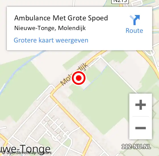 Locatie op kaart van de 112 melding: Ambulance Met Grote Spoed Naar Nieuwe-Tonge, Molendijk op 21 oktober 2013 18:41