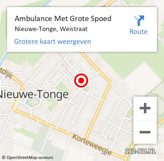 Locatie op kaart van de 112 melding: Ambulance Met Grote Spoed Naar Nieuwe-Tonge, Weistraat op 21 oktober 2013 18:43