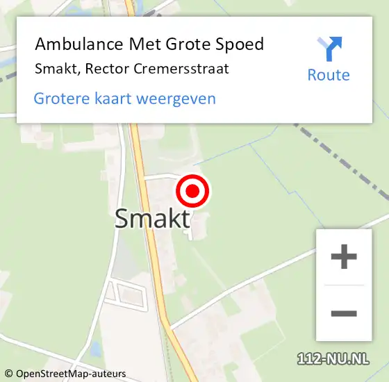 Locatie op kaart van de 112 melding: Ambulance Met Grote Spoed Naar Smakt, Rector Cremersstraat op 21 november 2014 09:53