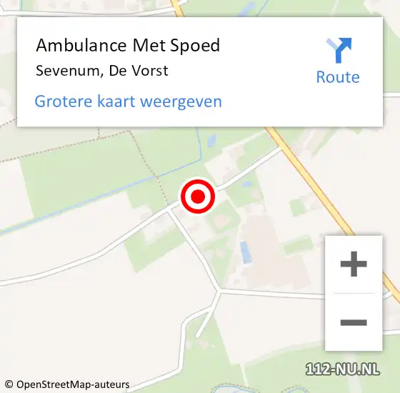 Locatie op kaart van de 112 melding: Ambulance Met Spoed Naar Sevenum, De Vorst op 21 november 2014 10:25