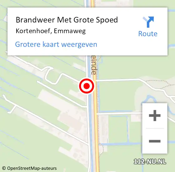 Locatie op kaart van de 112 melding: Brandweer Met Grote Spoed Naar Kortenhoef, Emmaweg op 21 november 2014 12:12