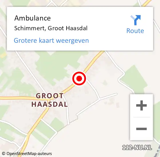 Locatie op kaart van de 112 melding: Ambulance Schimmert, Groot Haasdal op 21 november 2014 12:53