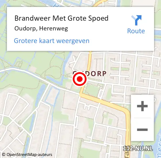 Locatie op kaart van de 112 melding: Brandweer Met Grote Spoed Naar Oudorp, Herenweg op 21 november 2014 13:26