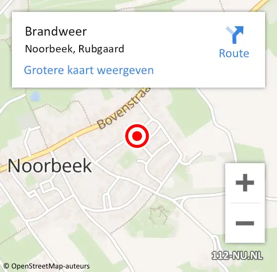 Locatie op kaart van de 112 melding: Brandweer Noorbeek, Rubgaard op 21 november 2014 13:34