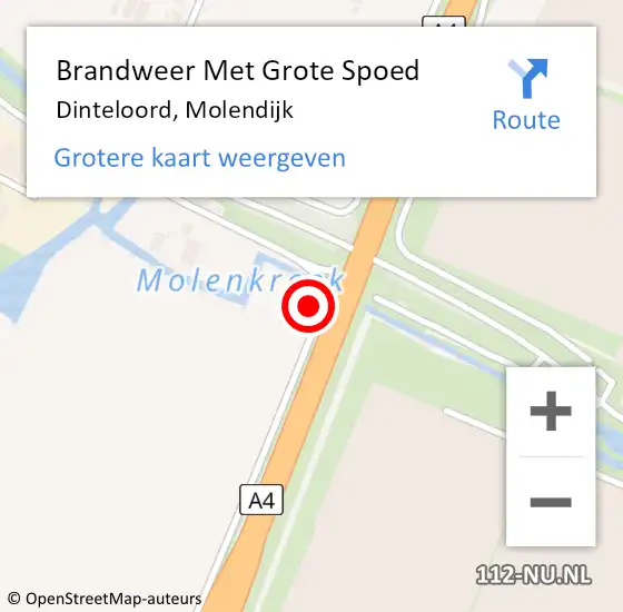 Locatie op kaart van de 112 melding: Brandweer Met Grote Spoed Naar Dinteloord, Molendijk op 21 oktober 2013 19:39