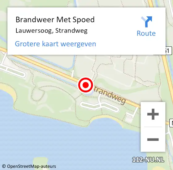 Locatie op kaart van de 112 melding: Brandweer Met Spoed Naar Lauwersoog, Strandweg op 21 november 2014 14:17