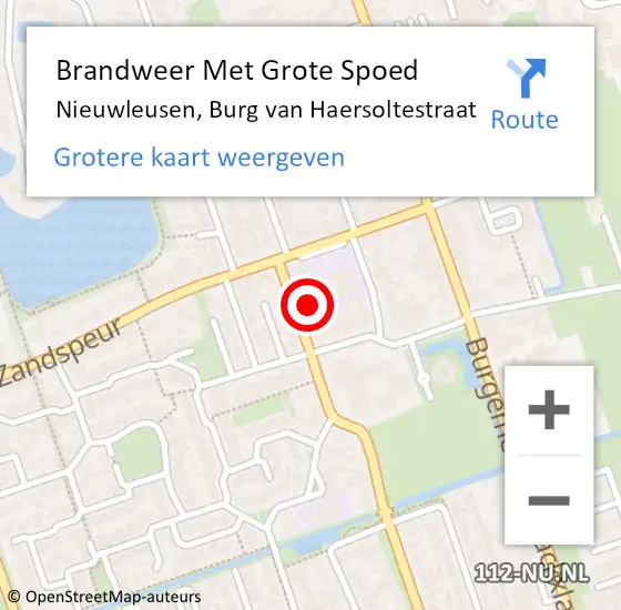 Locatie op kaart van de 112 melding: Brandweer Met Grote Spoed Naar Nieuwleusen, Burg van Haersoltestraat op 21 november 2014 14:42