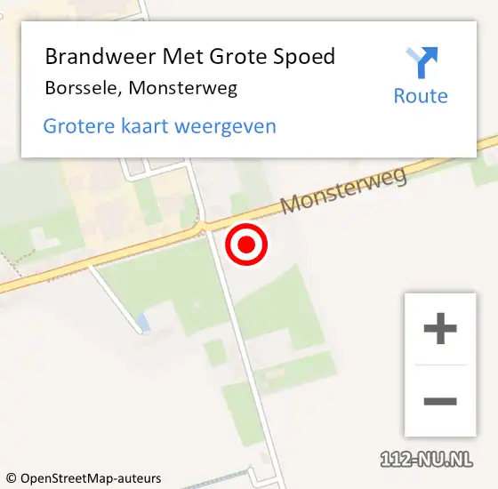 Locatie op kaart van de 112 melding: Brandweer Met Grote Spoed Naar Borssele, Monsterweg op 21 november 2014 15:03