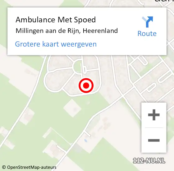 Locatie op kaart van de 112 melding: Ambulance Met Spoed Naar Millingen aan de Rijn, Heerenland op 21 november 2014 15:39