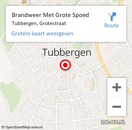 Locatie op kaart van de 112 melding: Brandweer Met Grote Spoed Naar Tubbergen, Grotestraat op 21 november 2014 15:48