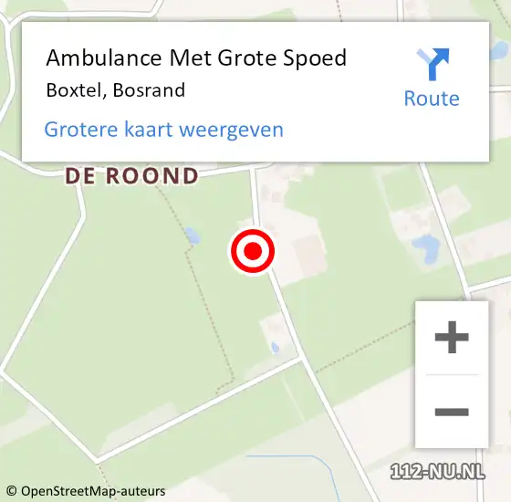 Locatie op kaart van de 112 melding: Ambulance Met Grote Spoed Naar Boxtel, Bosrand op 21 oktober 2013 19:59